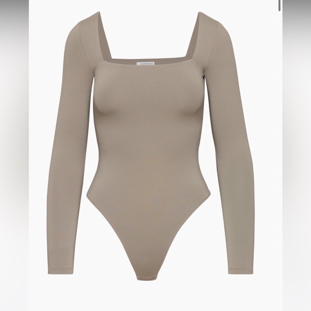 Babaton Contour Squareneck Longsleeve Bodysuit Taupe